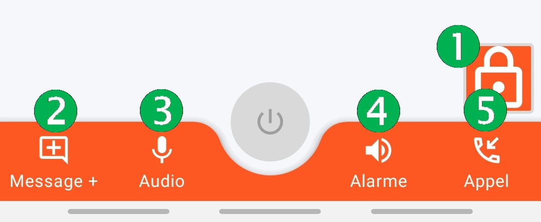 Partie basse de l'écran principal