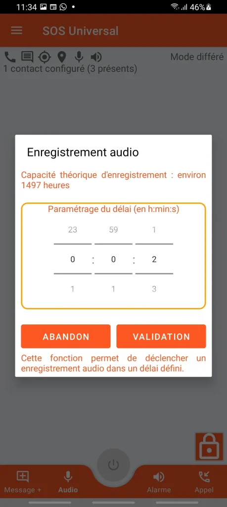 SOS Universal - enregistrement audio