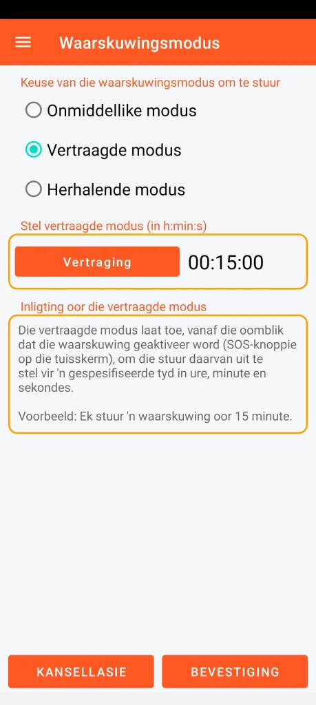 SOS Universal - vertraagde modus