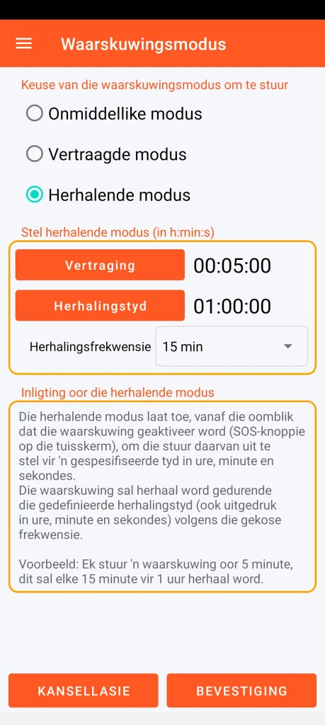 SOS Universal - herhalende modus