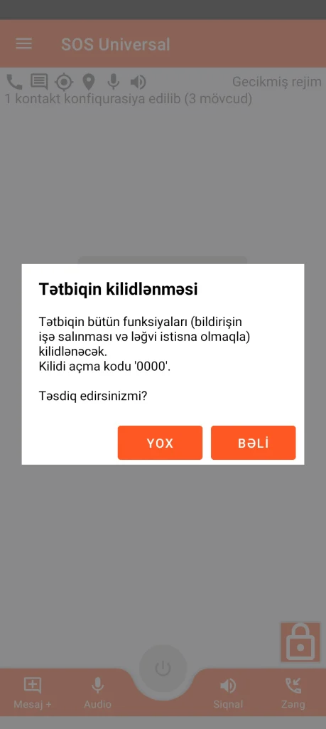 SOS Universal - tətbiq kilidi