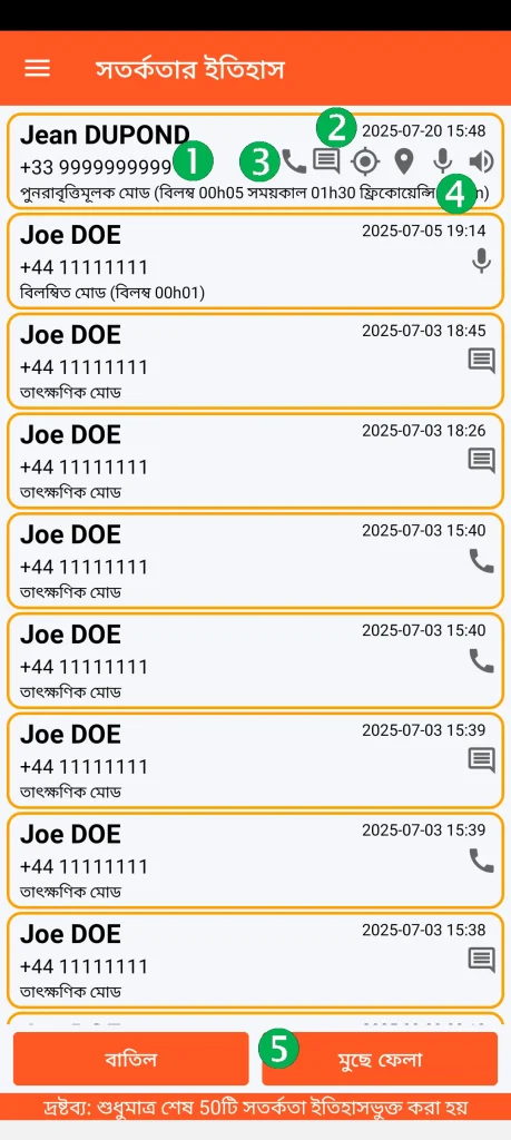 SOS Universal - সতর্কতার ইতিহাস