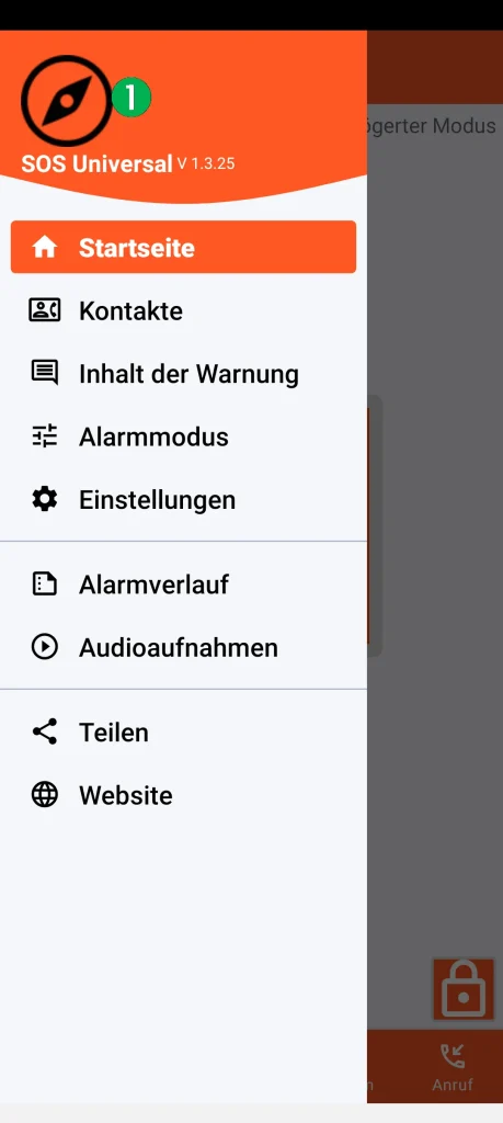 SOS Universal - Hauptmenü