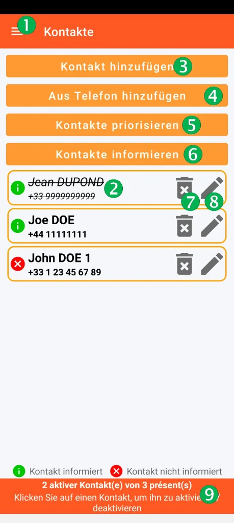 SOS Universal - Kontaktverwaltung