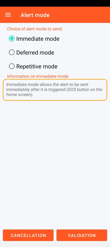 SOS Universal - immediate mode
