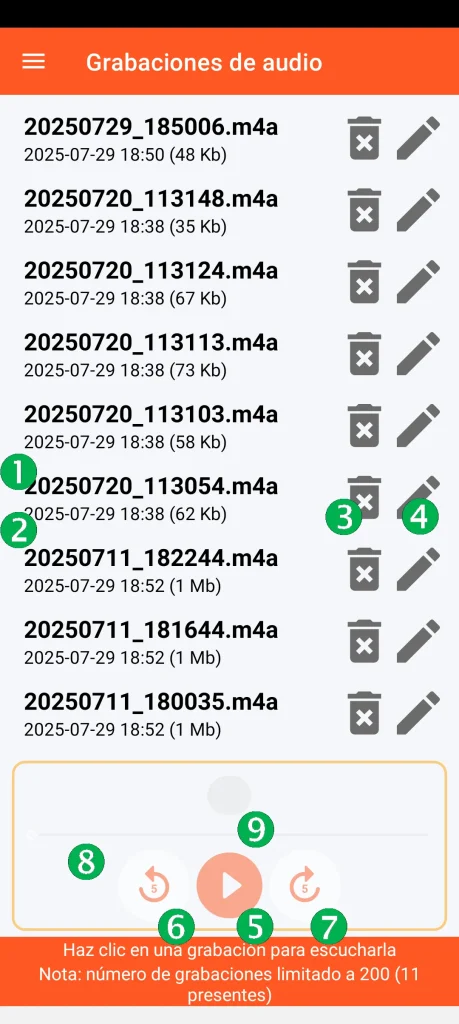 SOS Universal - gestión de grabaciones de audio