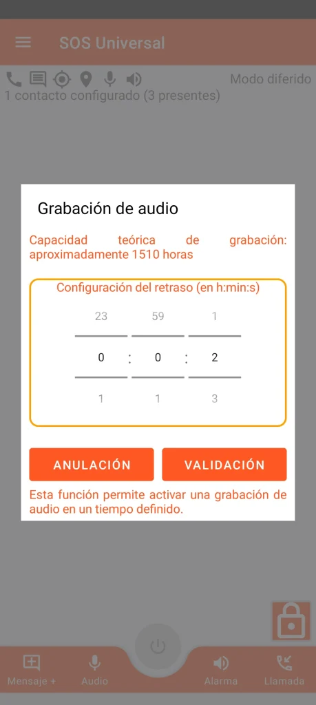 SOS Universal - grabación de audio