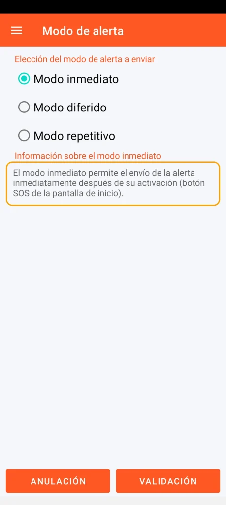 SOS Universal - modo inmediato