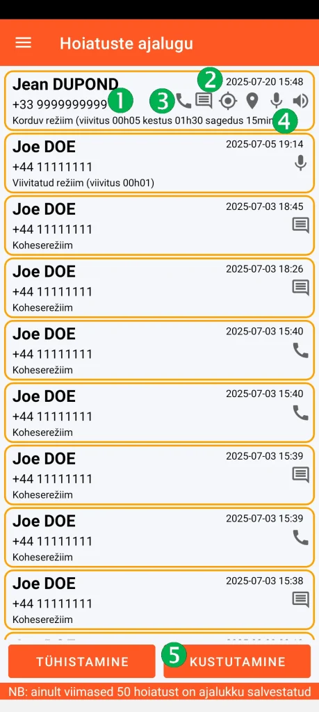 SOS Universal – hoiatuste ajalugu