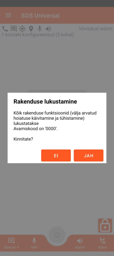 SOS Universal – rakenduse lukustamine