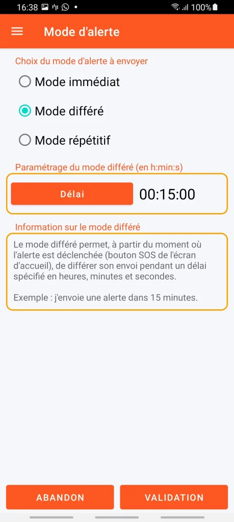 SOS Universal - mode différé