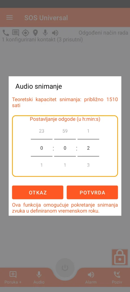 SOS Universal - audio snimanje