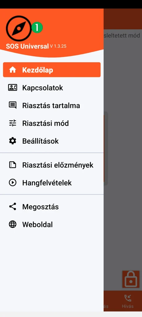 SOS Universal - főmenü