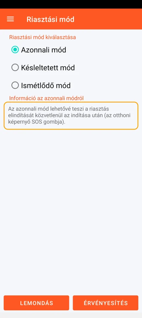 SOS Universal - azonnali mód