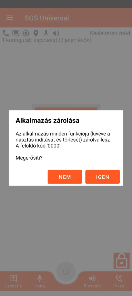 SOS Universal - alkalmazás zárolása