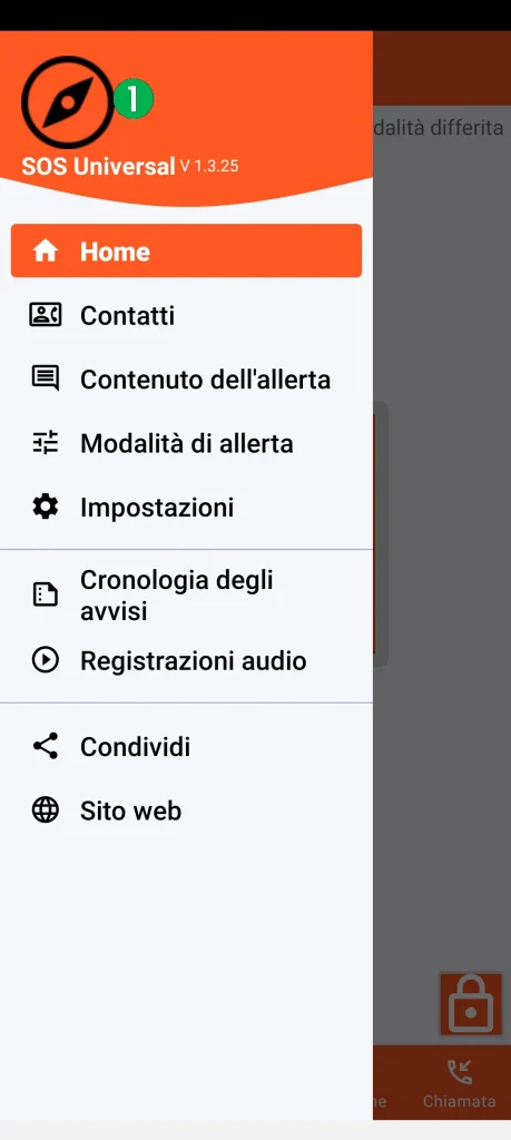 SOS Universal - menu principale