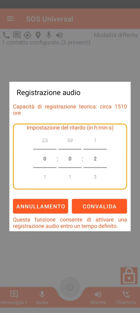 SOS Universal - registrazione audio