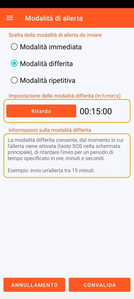 SOS Universal - modalità differita