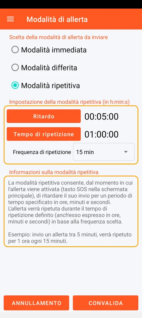SOS Universal - modalità ripetitiva