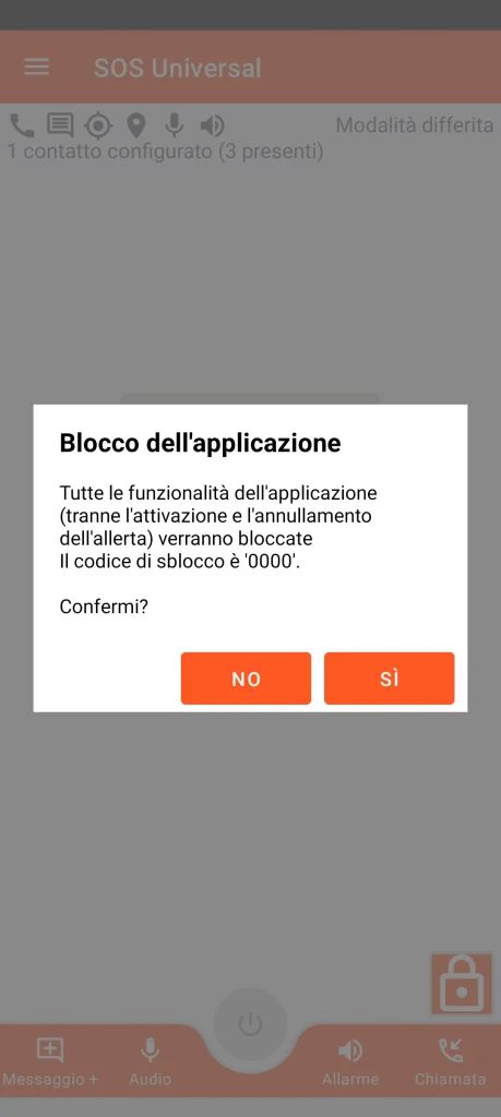 SOS Universal - blocco dell'applicazione