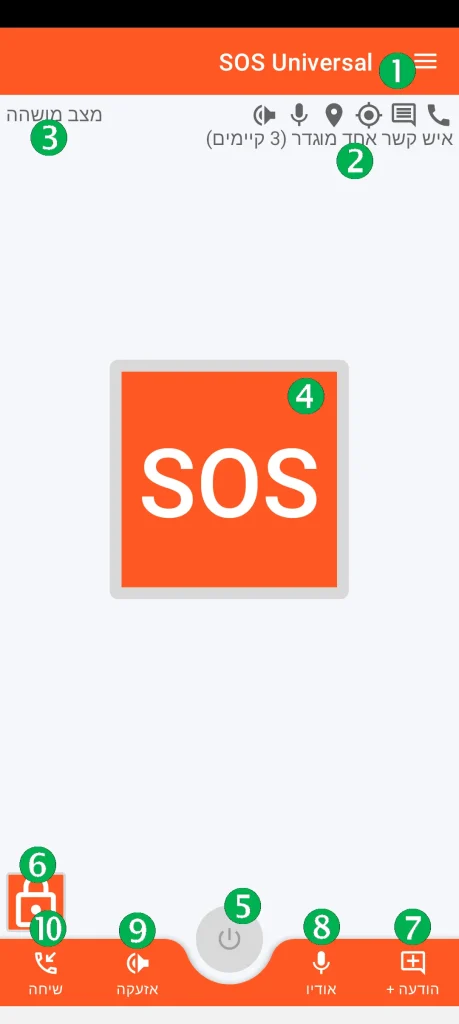 SOS Universal - מסך ראשי