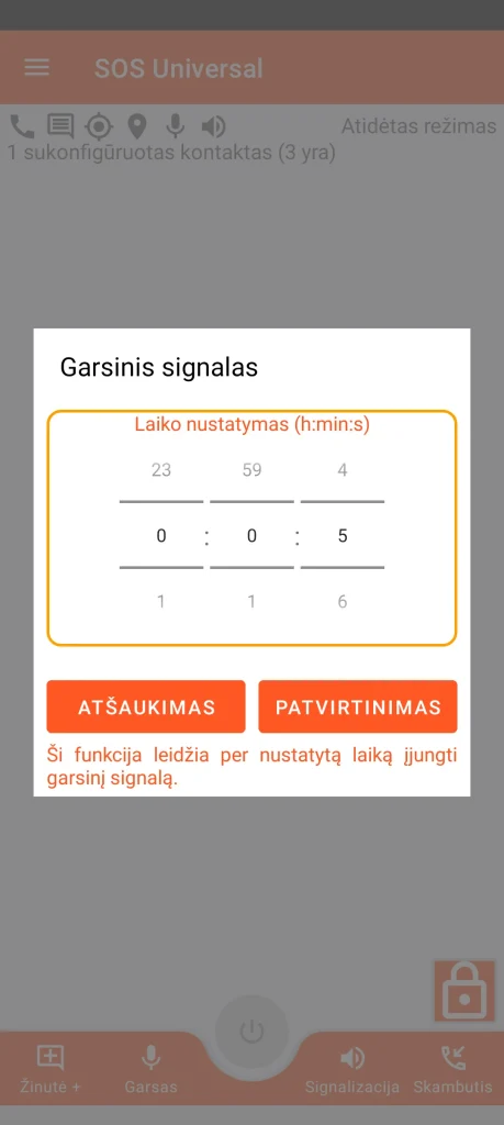 SOS Universal – garsinis signalas