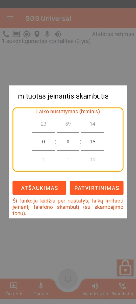 SOS Universal – imituotas įeinantis skambutis