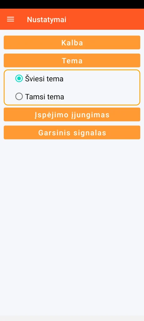 SOS Universal – vizualinės temos nustatymas