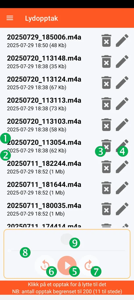 SOS Universal - behandling av lydopptak