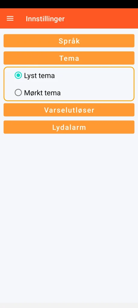 SOS Universal - innstilling av visuelt tema