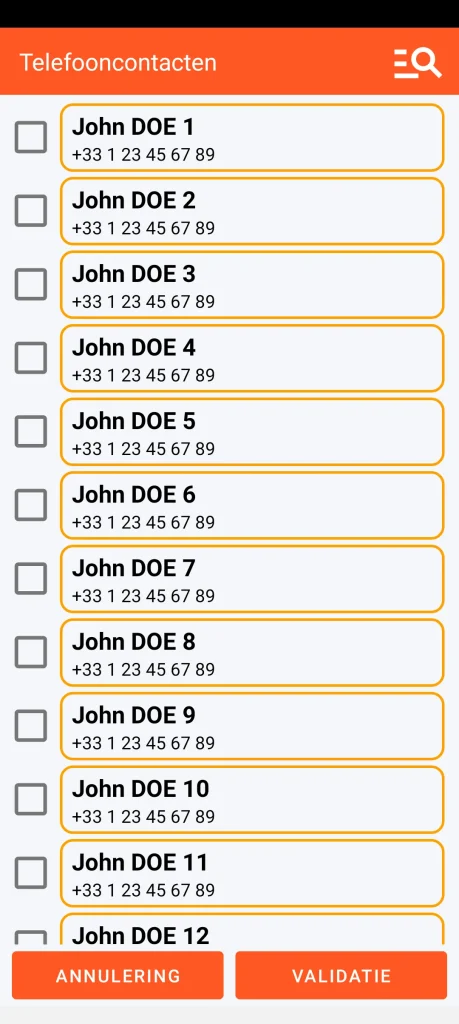 SOS Universal - contact toevoegen vanuit het adresboek