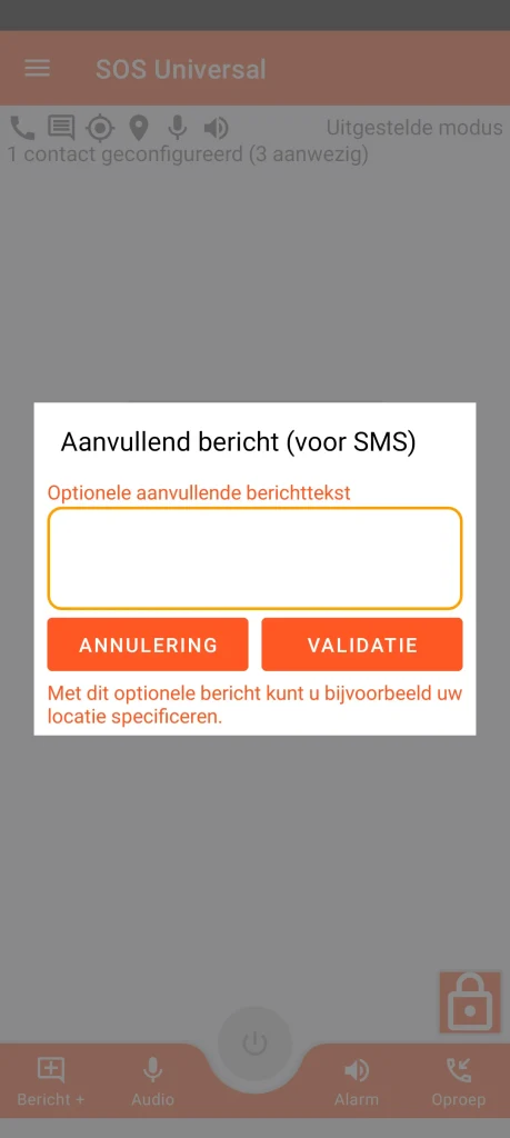 SOS Universal - aanvullend bericht