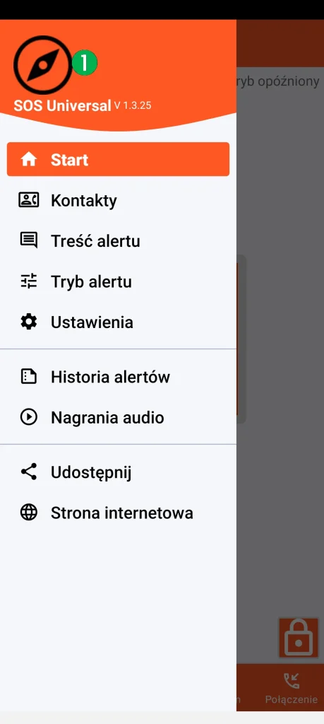 SOS Universal – menu główne