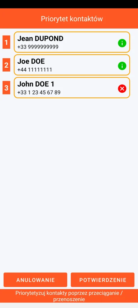 SOS Universal – priorytetyzacja kontaktów