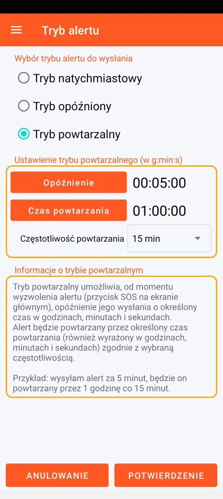 SOS Universal – tryb powtarzalny