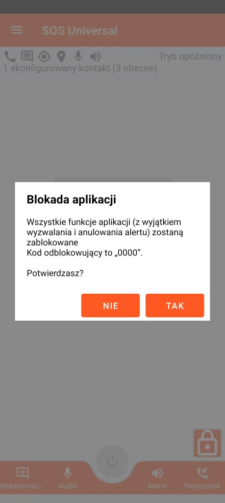 SOS Universal – blokada aplikacji