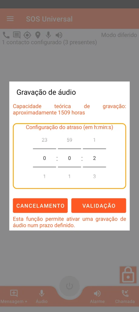 SOS Universal - gravação de áudio