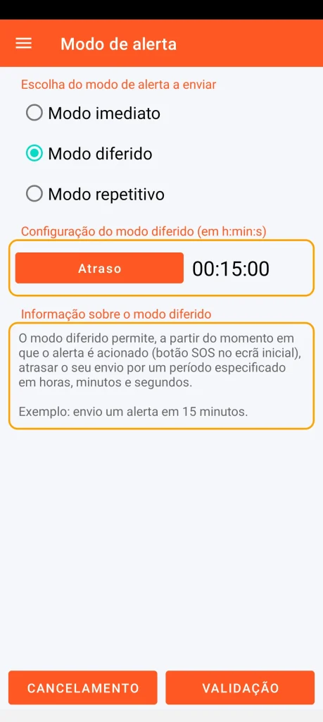 SOS Universal - modo diferido