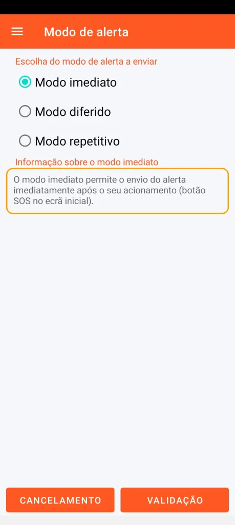 SOS Universal - modo imediato