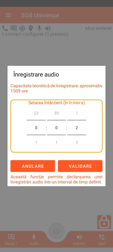 SOS Universal - înregistrare audio