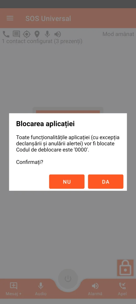 SOS Universal - blocarea aplicației