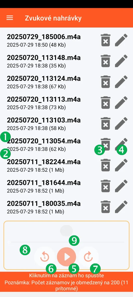 SOS Universal – správa zvukových záznamov