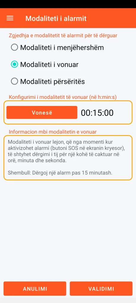 SOS Universal - modaliteti i vonuar