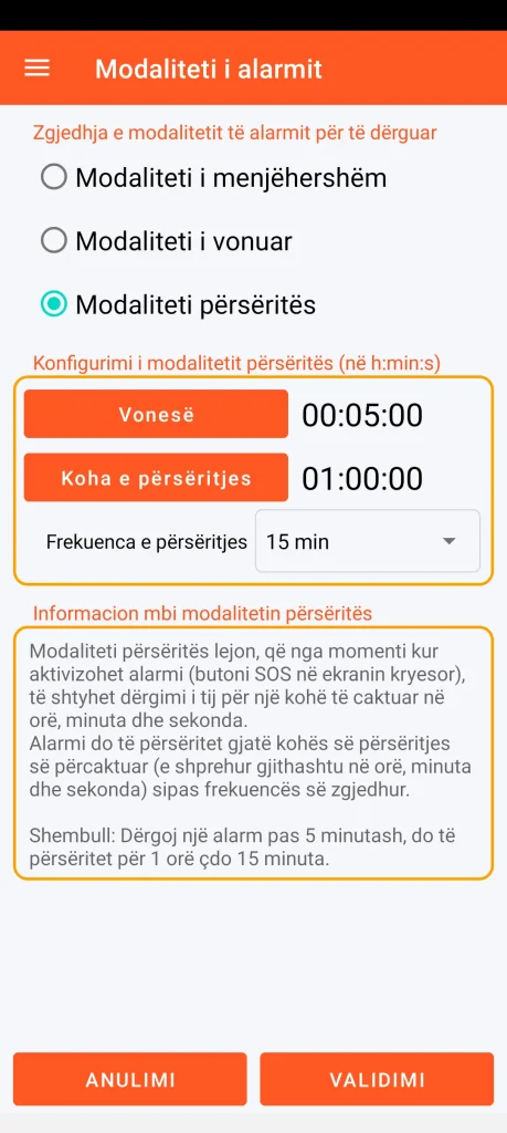 SOS Universal - modaliteti përsëritës