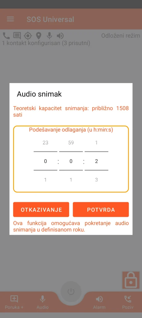 SOS Universal - audio snimanje