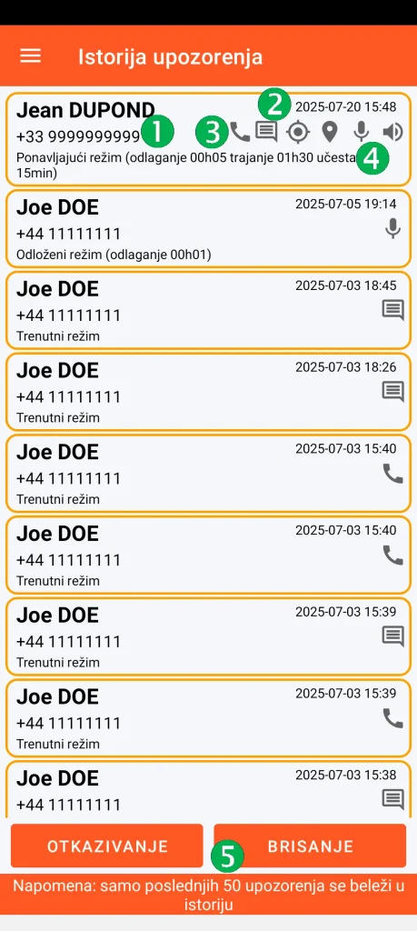 SOS Universal - istorija upozorenja