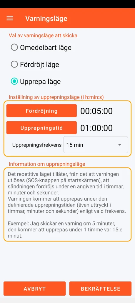 SOS Universal - repetitivt läge