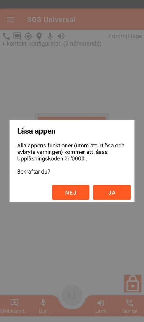 SOS Universal - applikationslåsning
