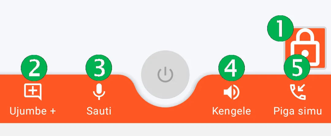 Sehemu ya chini ya skrini kuu