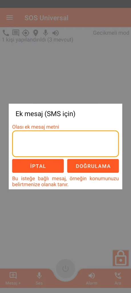 SOS Universal - ek mesaj